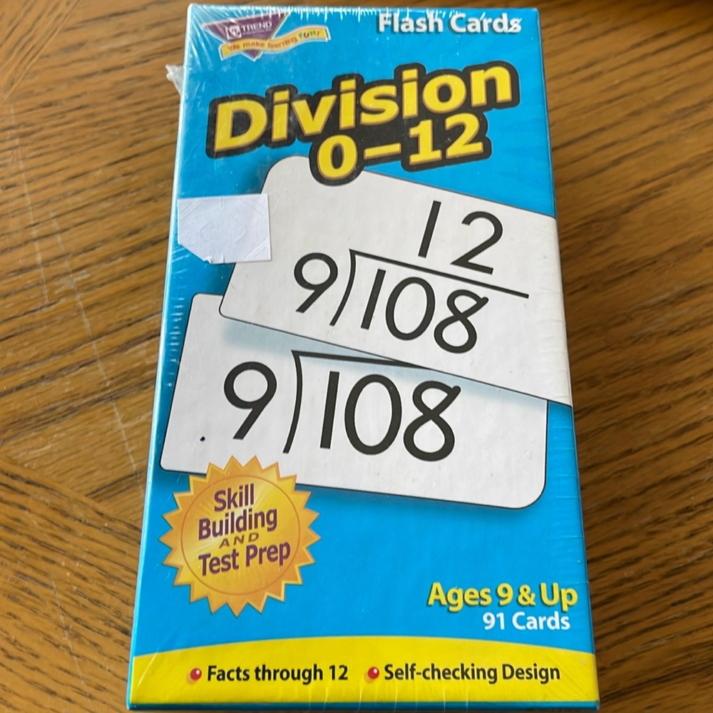 Division 0-12 Flashcards NEW In Sealed Box